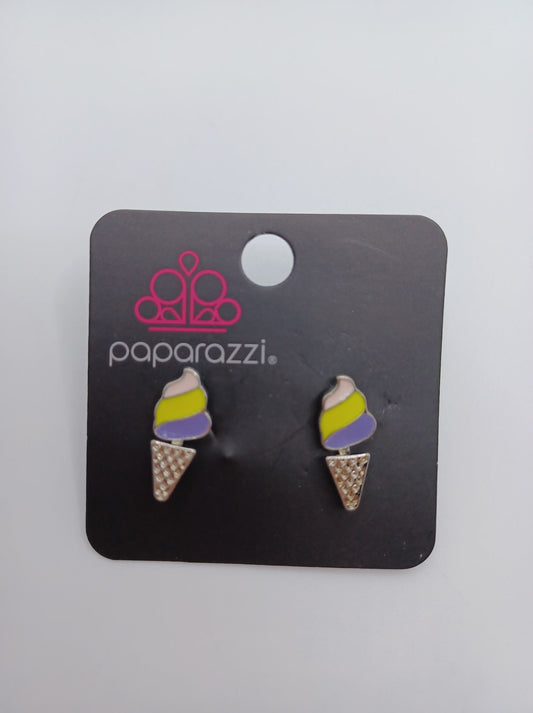 Pink, Yellow, & Purple Ice Cream Earrings