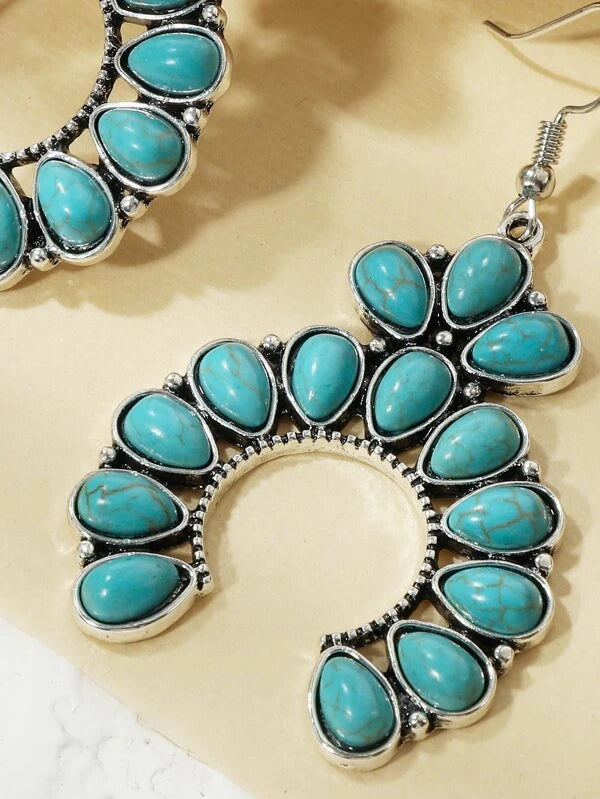 Turquoise Cactus Blossom Earrings
