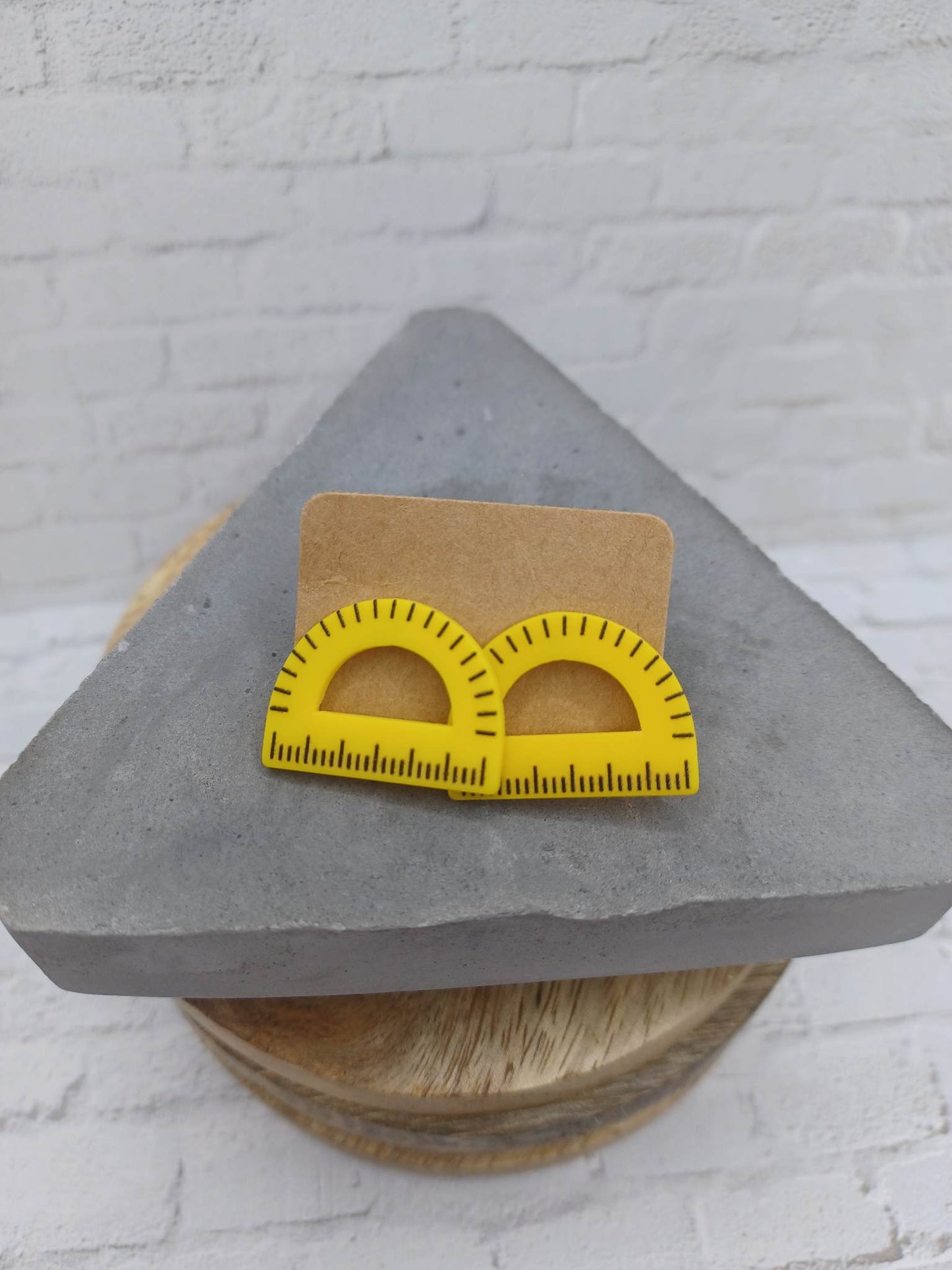 Yellow Protractor Earrings