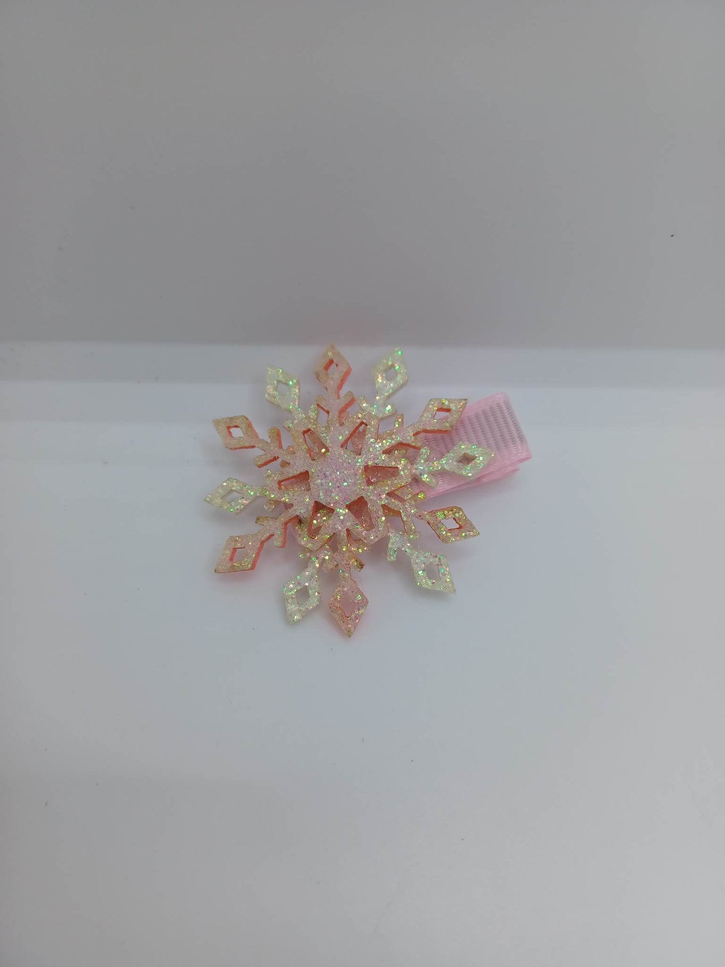 Pink & White Snowflake Hair Accessory