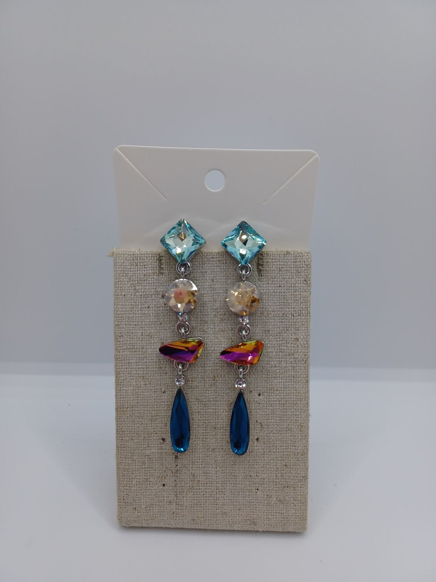 Multicolored Rhinestone Earrings