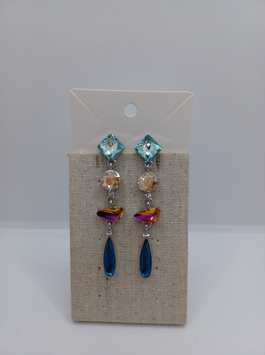 Multicolored Rhinestone Earrings