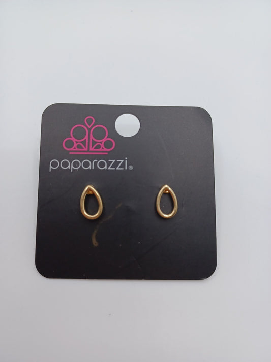 Gold Elongated Teardrop Earrings