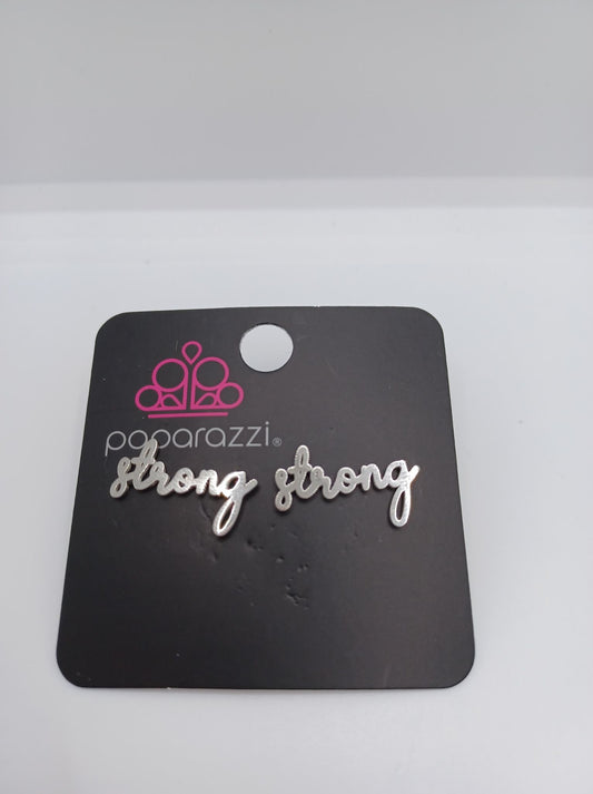 Silver "Strong" Earrings