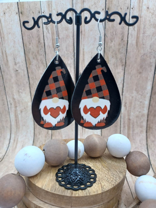 Gnome Holding a Heart Valentine's Day Earrings