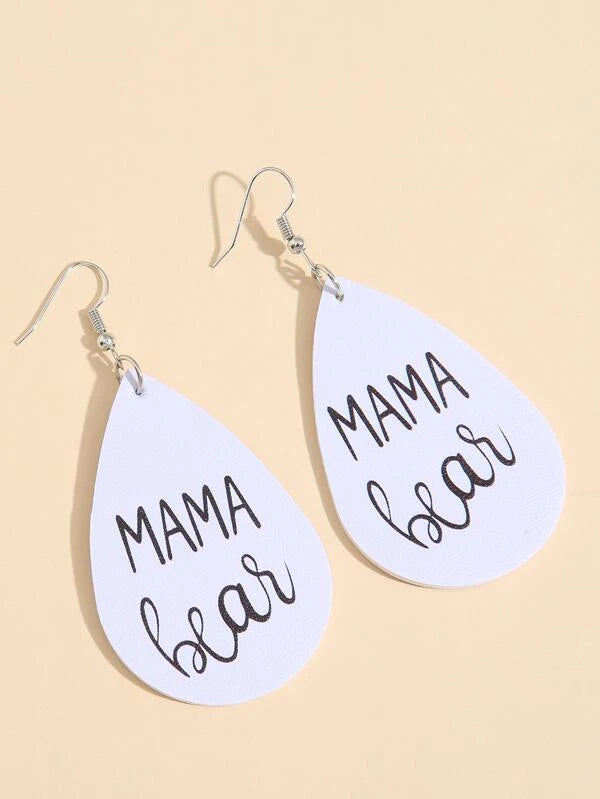 Mama Bear Leather Style Earrings