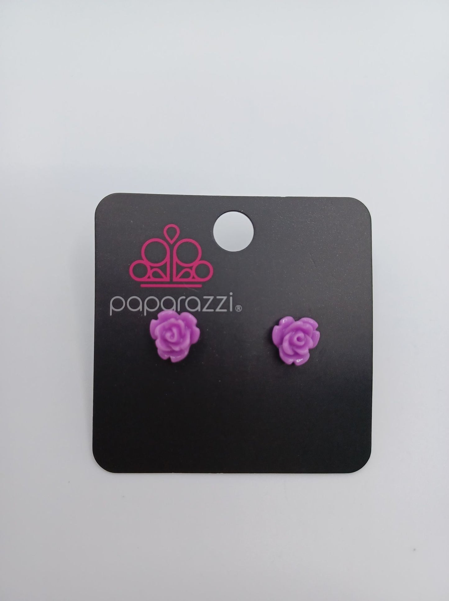 Purple Rose Earrings