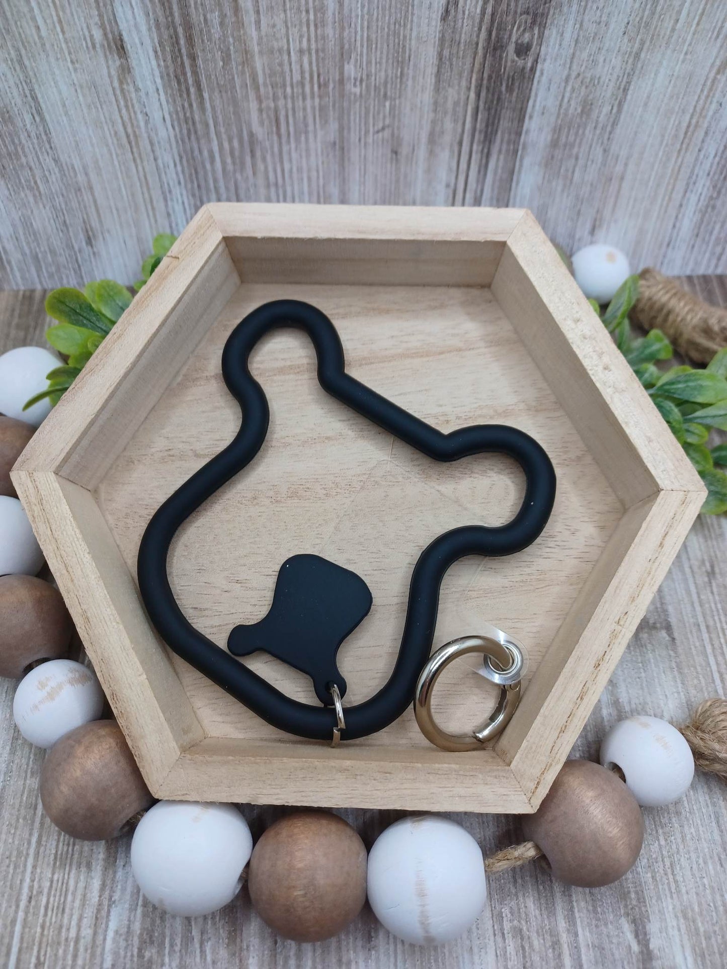 Black Silicone Teddy Bear Mobile Phone Accessory