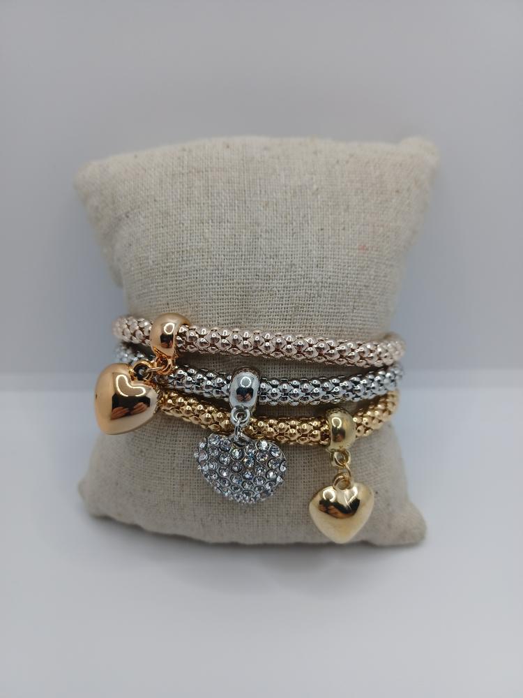 Puffy Heart Bracelet Set