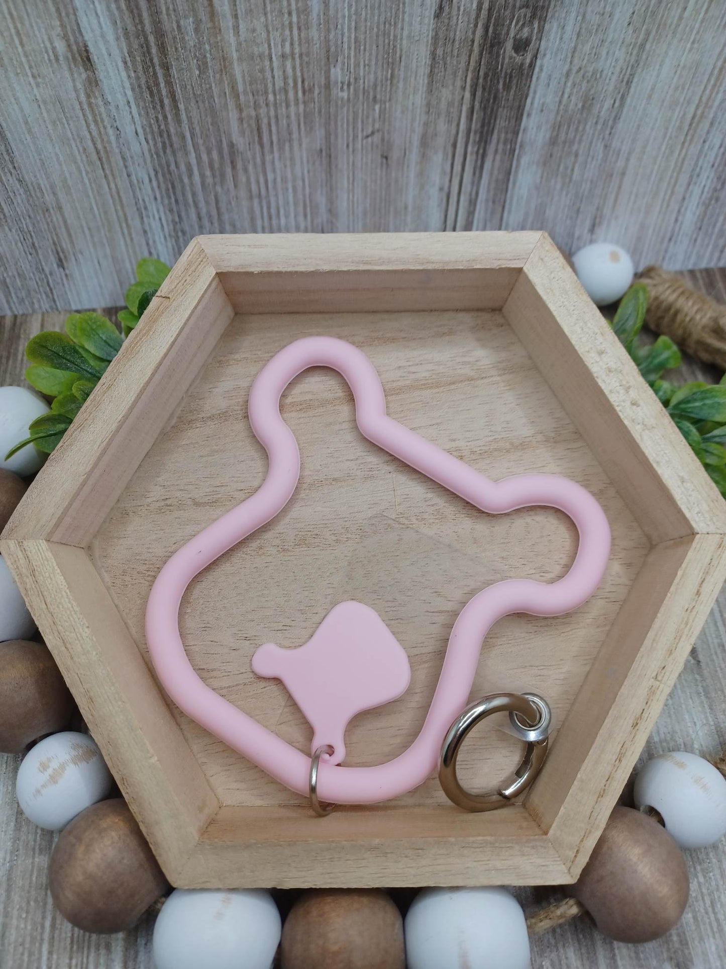 Pink Silicone Teddy Bear Mobile Phone Accessory