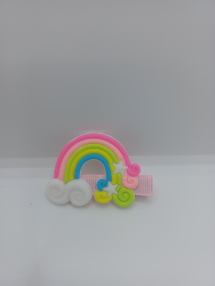 Pink, Green, & Blue Rainbow Hair Clip