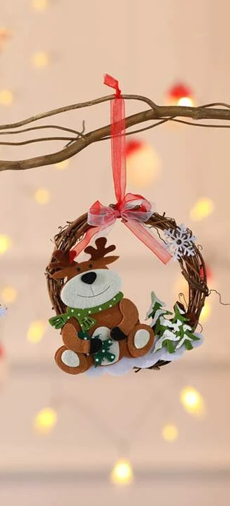 Reindeer Wooden Wreath Decoration